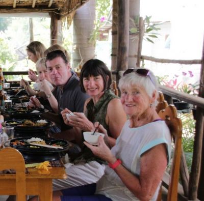 Judy Bedford Cycling on the  tour with redspokes